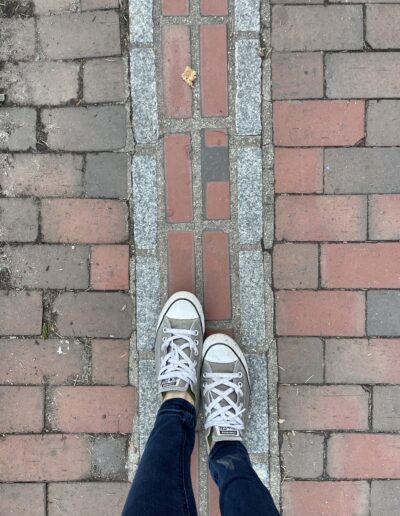 Paul Revere House Freedom Trail red brick road Boston Massachusetts