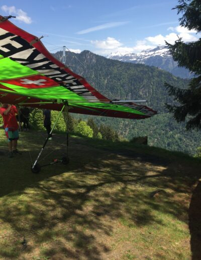 Paragliding down the Swiss Alps