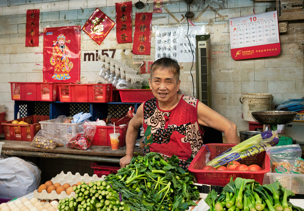 Kowloon City Wet Market in Hong Kong