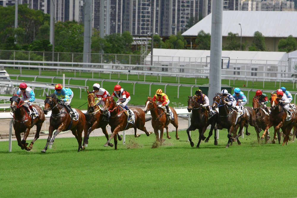 Hong Kong horse racing at night
